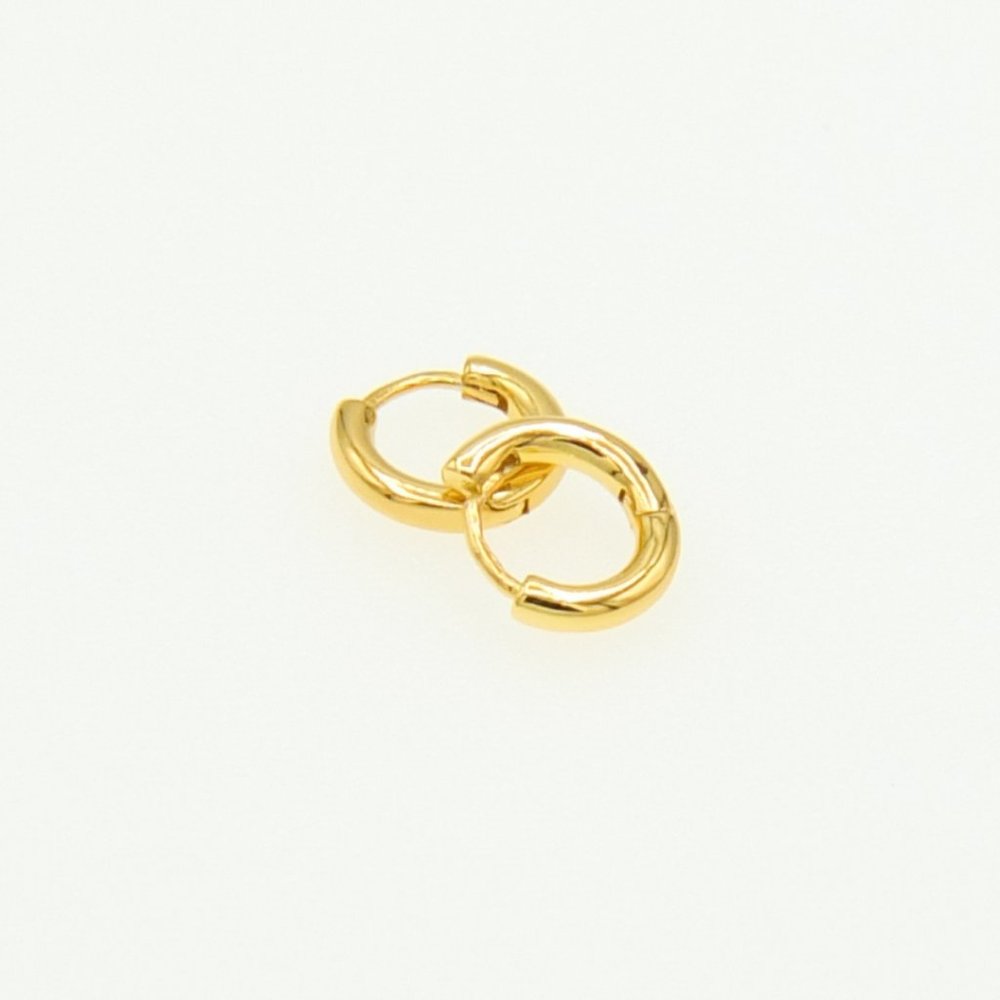 Naya 18K Gold Layered Silver Huggie Hoop Earrings - Picture 7 of 11